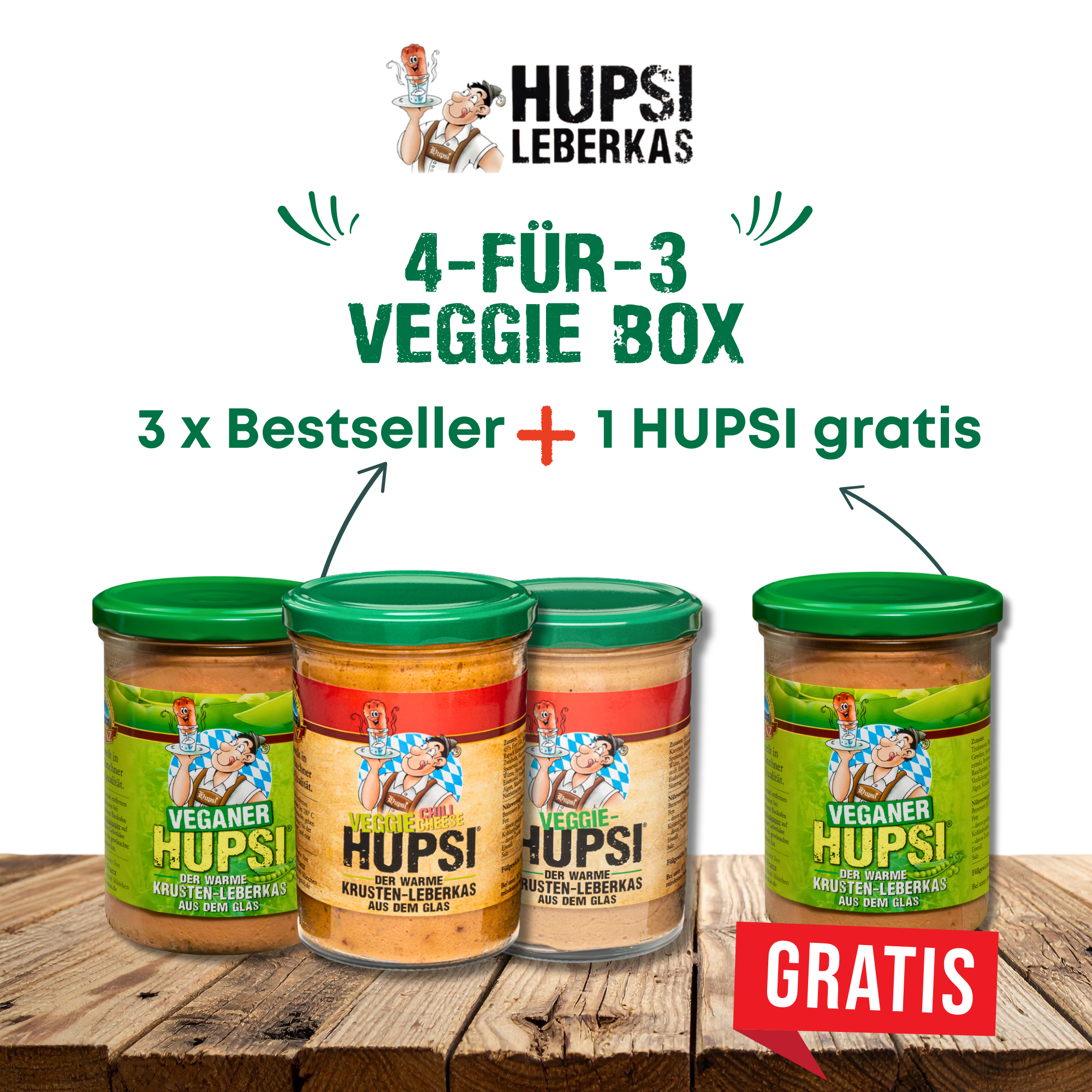 HUPSI 4-für-3 Veggie Box