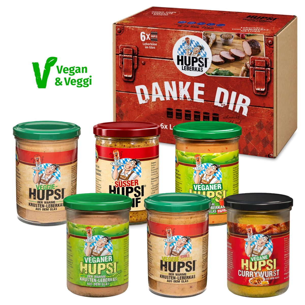 "DANKE DIR" Leberkäse Vegan & Veggie Geschenkbox