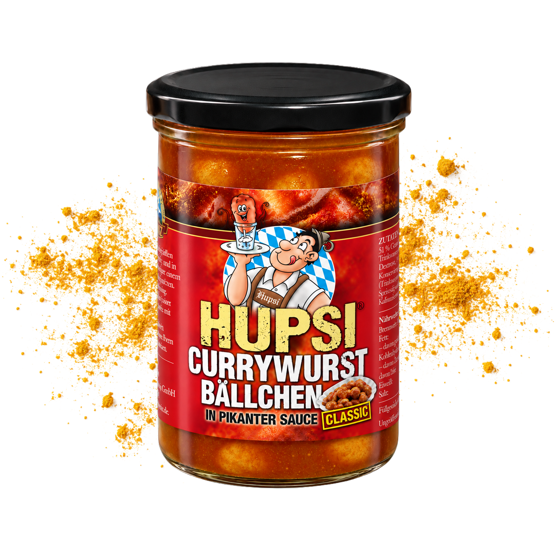 Currywurst-Bällchen im Glas