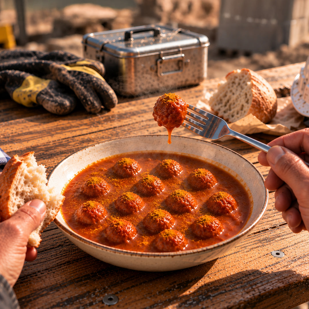 Currywurst-Bällchen im Glas