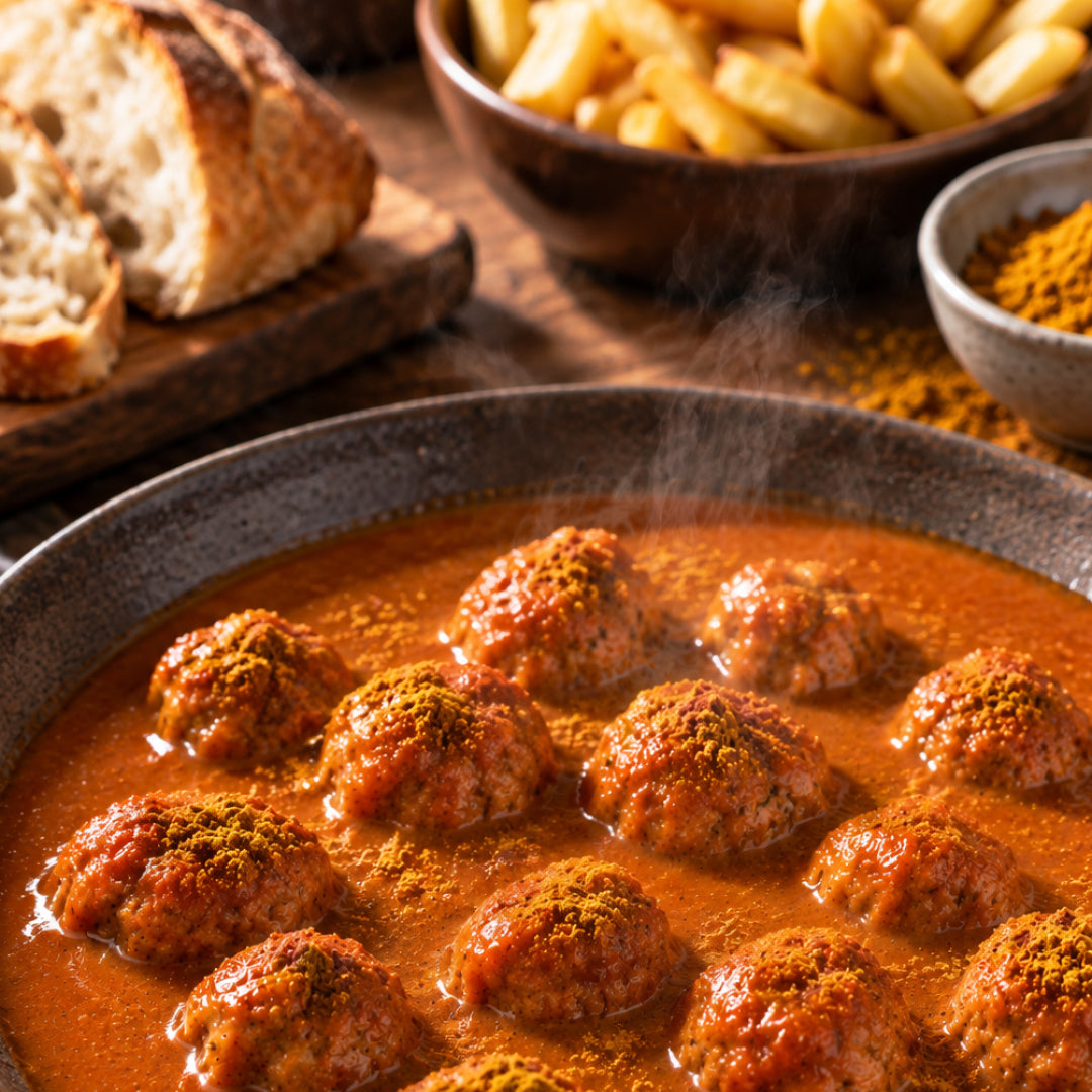 Currywurst-Bällchen im Glas