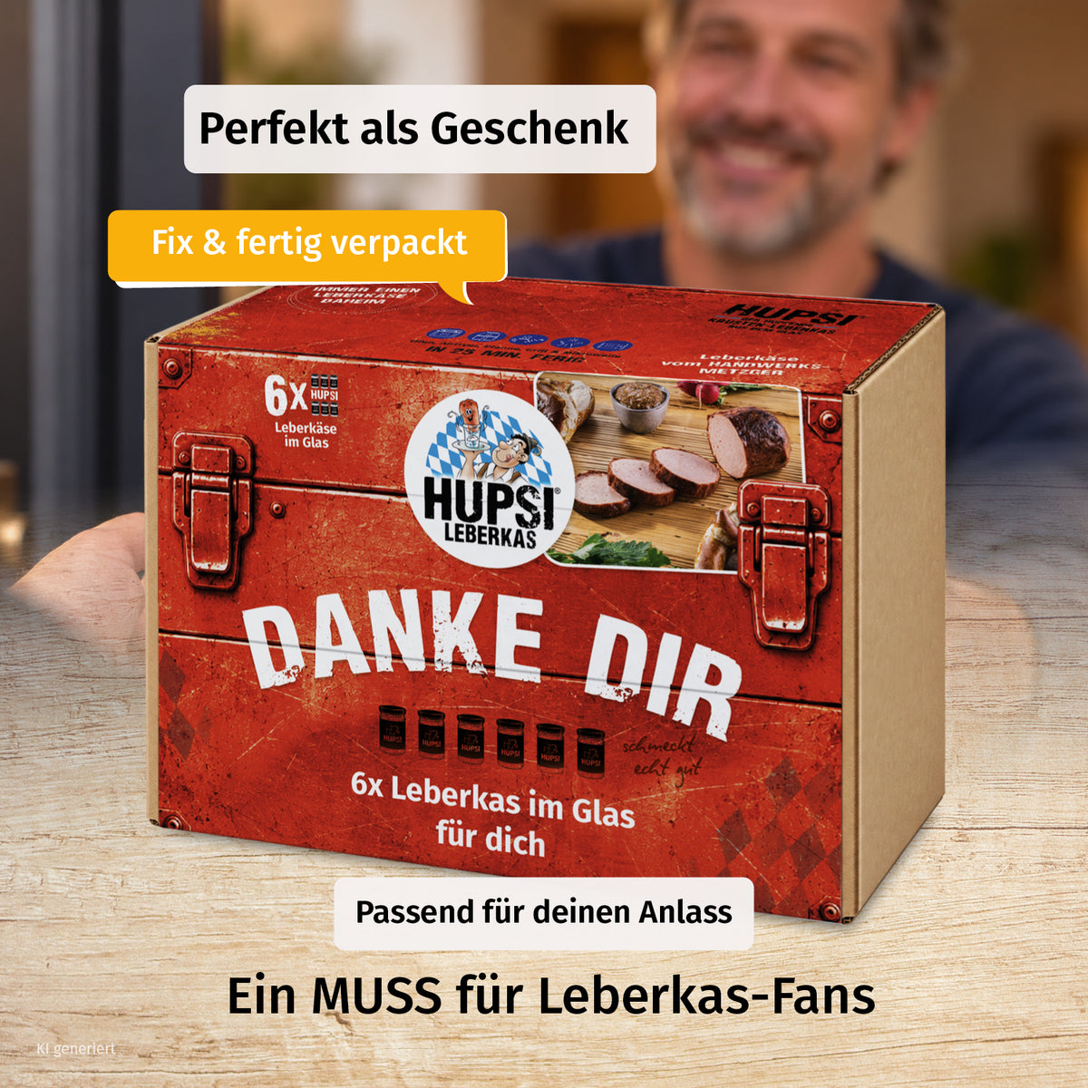 "DANKE DIR" Leberkas Variation Geschenkbox