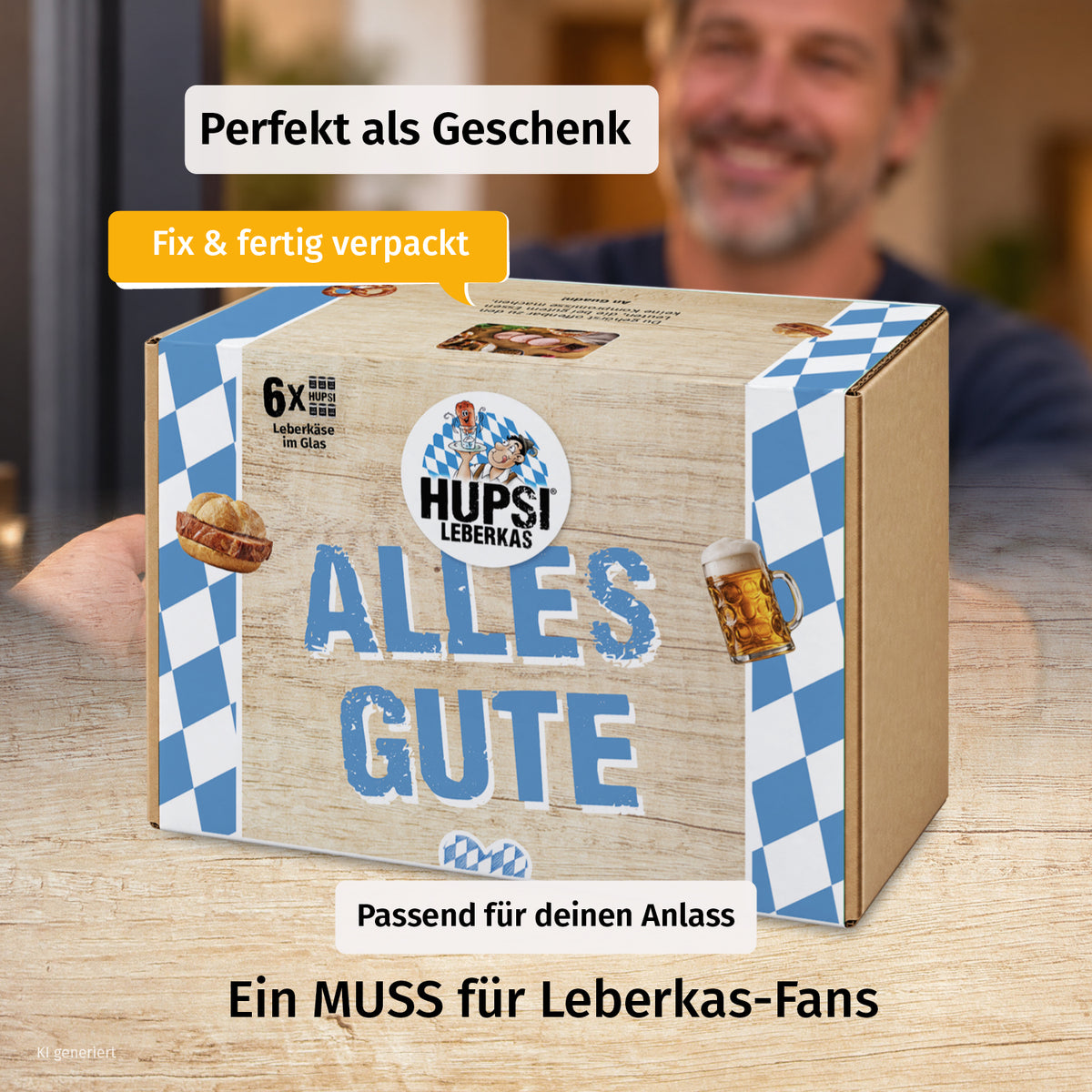 Klassik Leberkas Geschenkbox "Alles Gute"