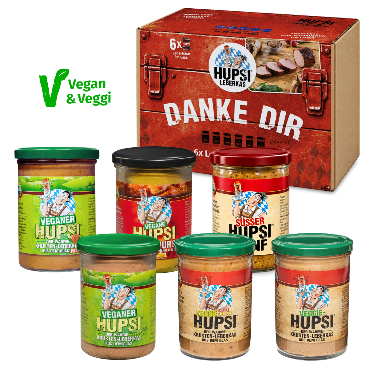 "DANKE DIR" Geschenkbox Vegan & Veggie Leberkäse